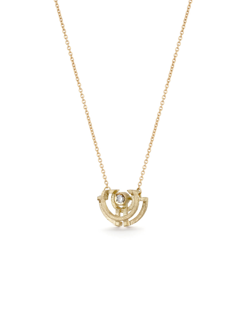 Diamond Half Circle Pendant - small