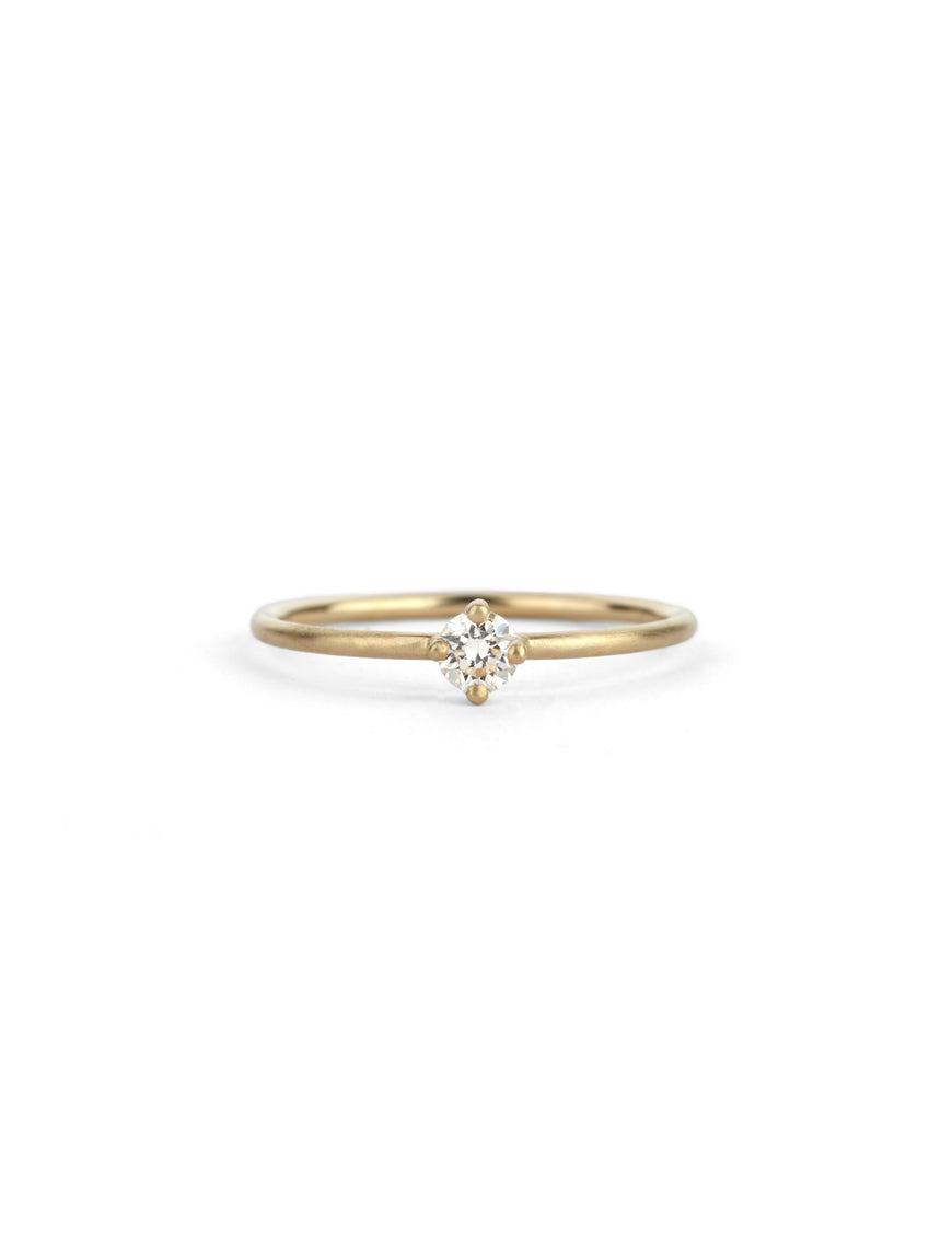 Diamond Round Solo Engagement Ring - 0.16ct