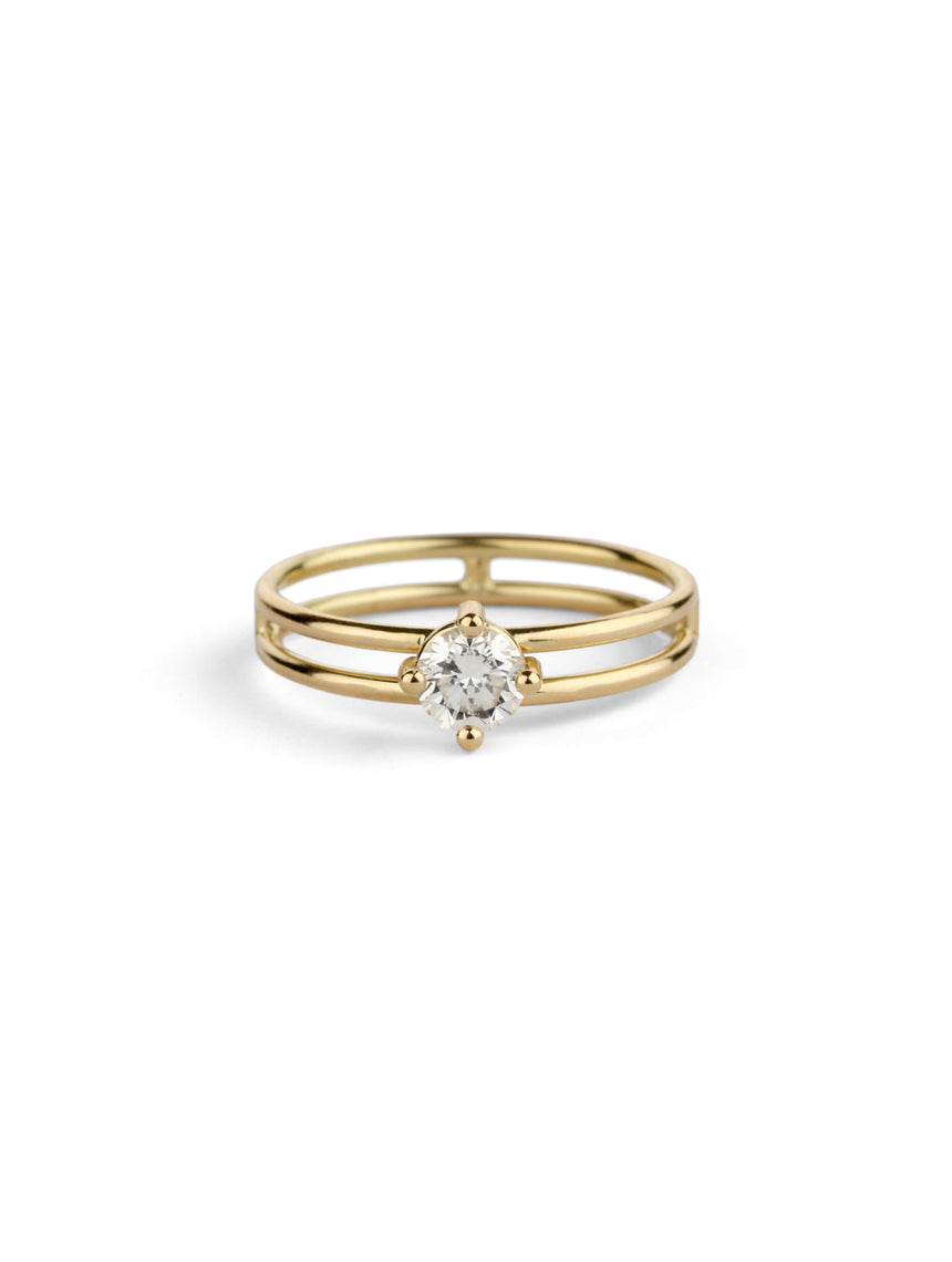 Natural Diamond Solo Split Engagement Ring - 0.50ct