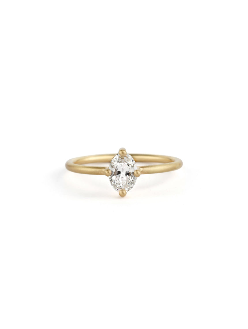 Diamond Oval Solo Engagement Ring - 0.50ct