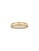 Diamond set double band ring. 18ct yellow gold.