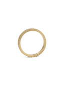 Diamond set double band ring. 18ct yellow gold. Side view.