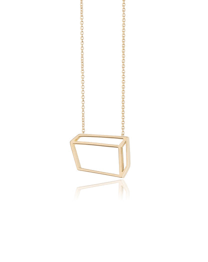 Flat cuboid necklace - 18ct gold