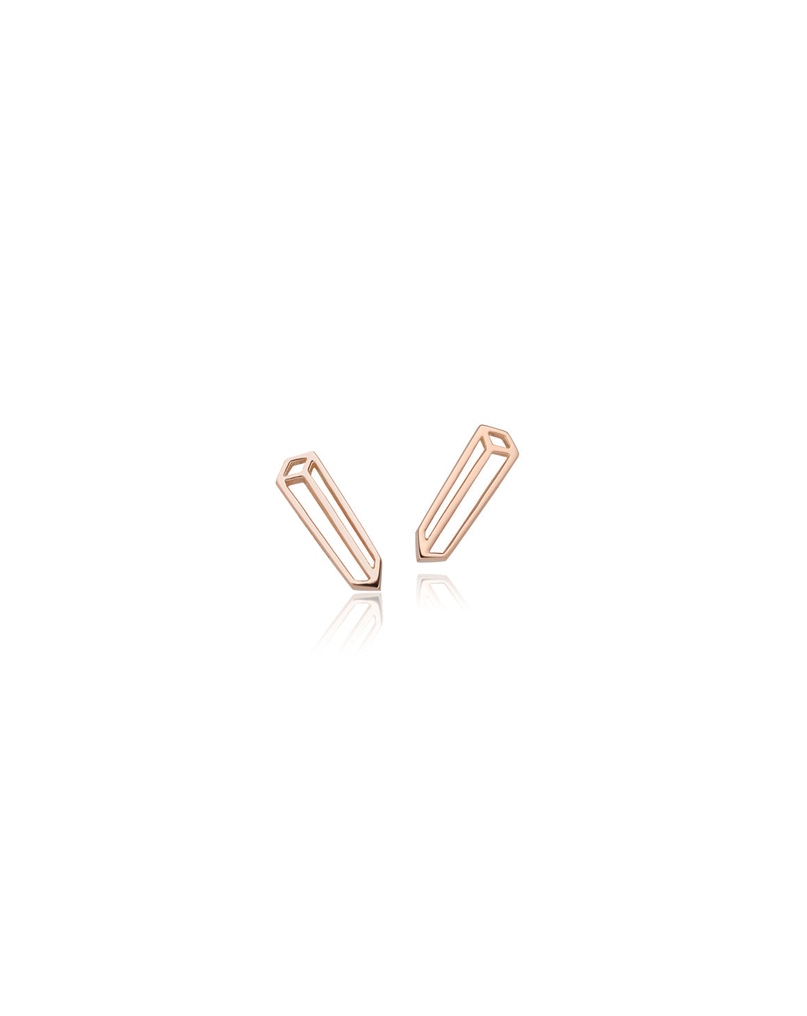 Long Cuboid Earrings - 18ct Gold