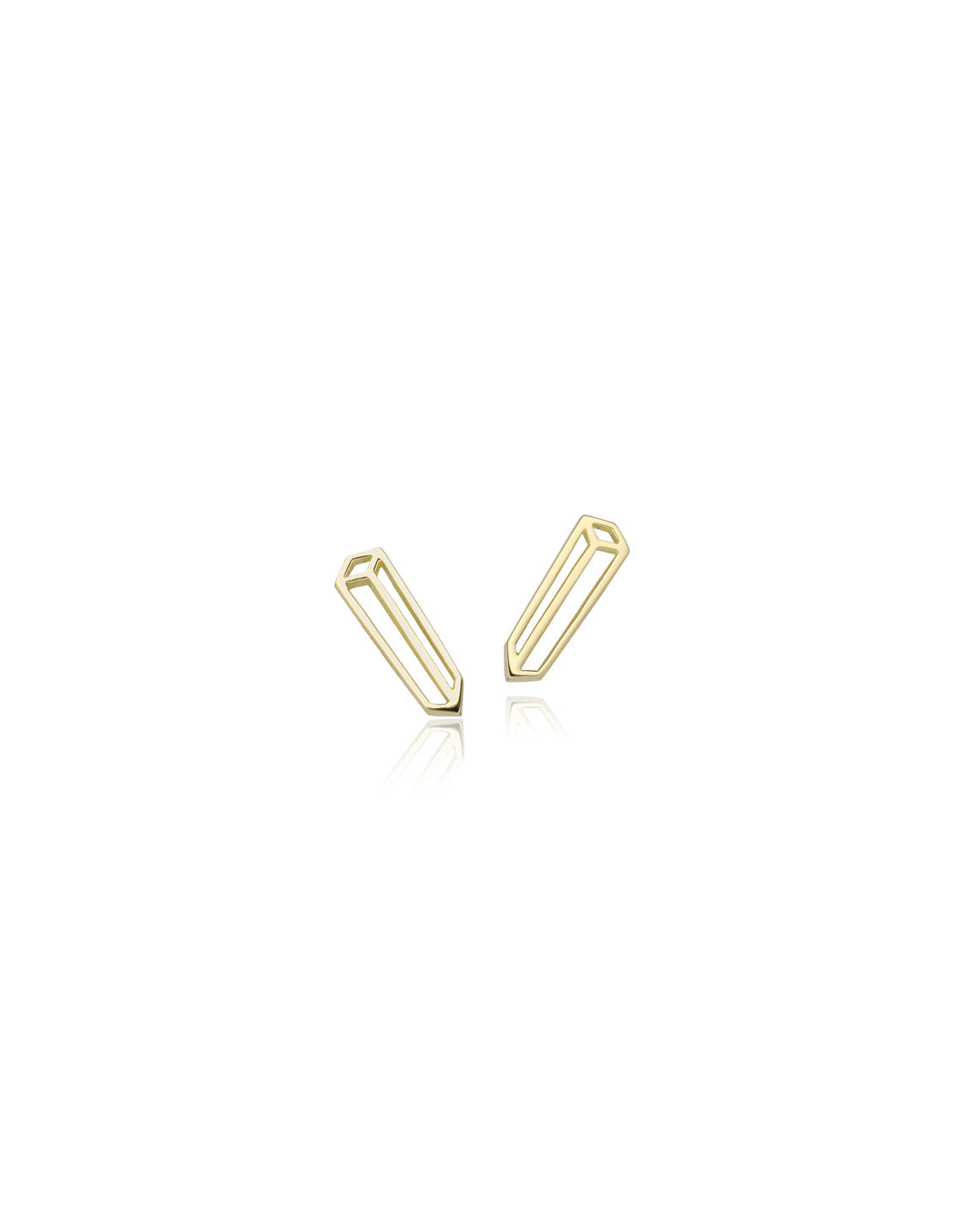 Long Cuboid Earrings - 18ct Gold