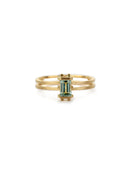Mini Parallel Prism Ring - green