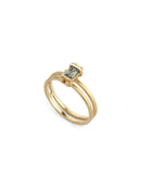 Mini Parallel Prism Ring - green