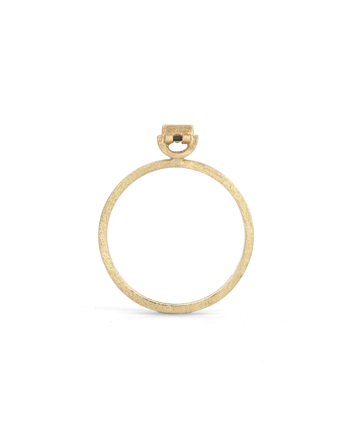 Mini Parallel Prism Ring - green