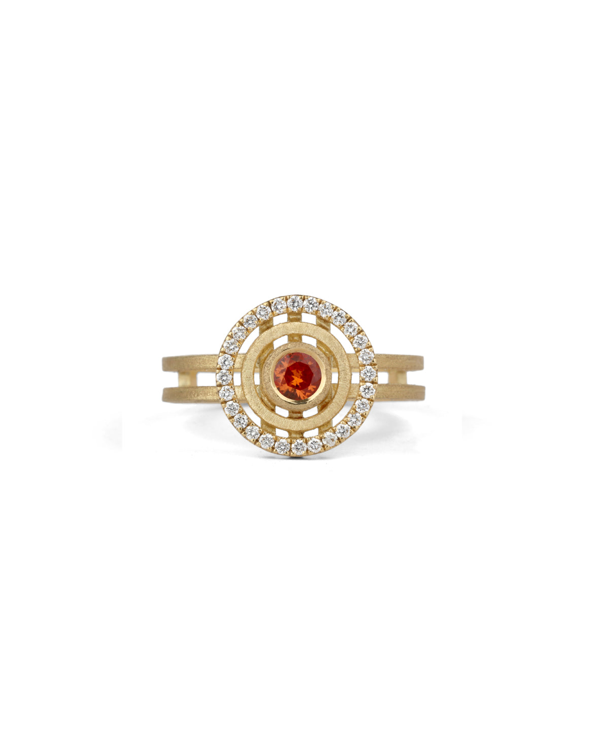 Orange Sapphire Mini Solar Ring