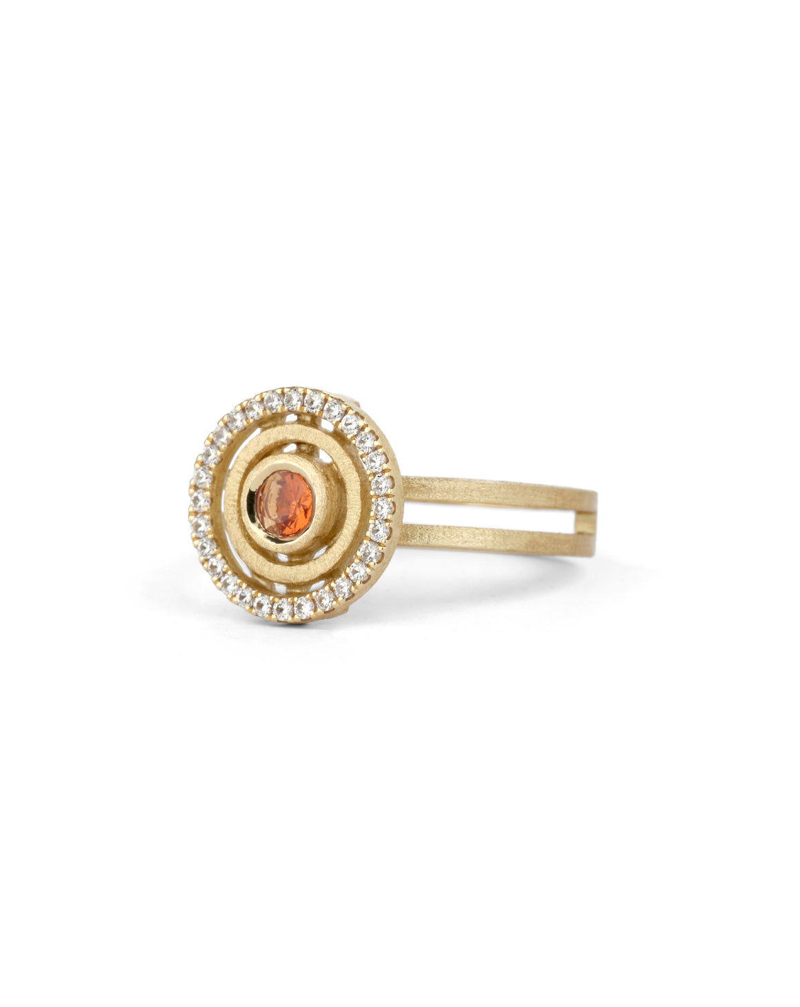 Orange Sapphire Mini Solar Ring