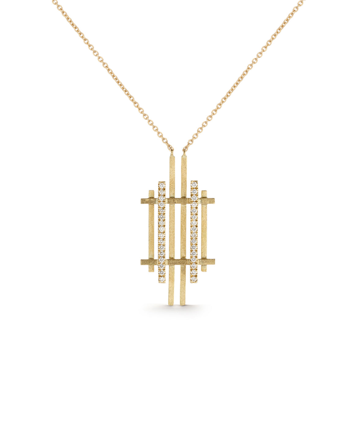 Natural Diamond Parallel Vertical Necklace