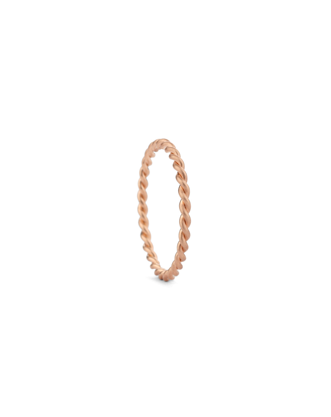 Rope style ring.  18ct rose gold, satin finish.