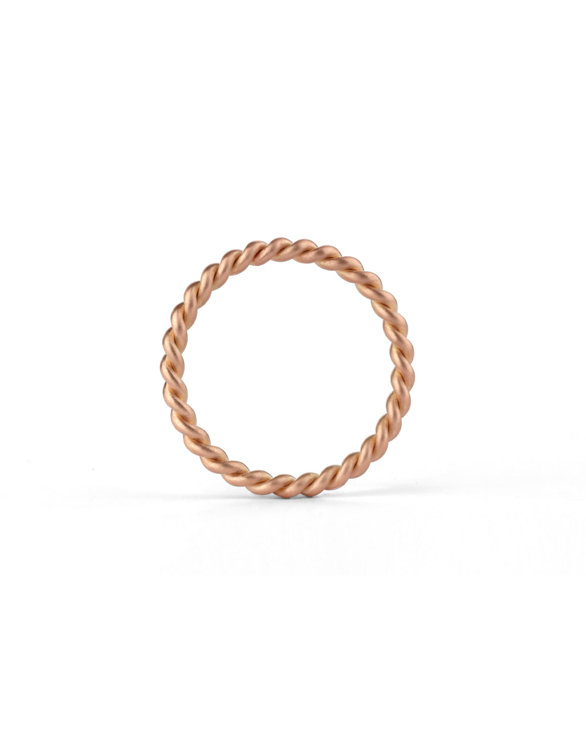 Rope style ring, 18ct rose gold, satin finish.