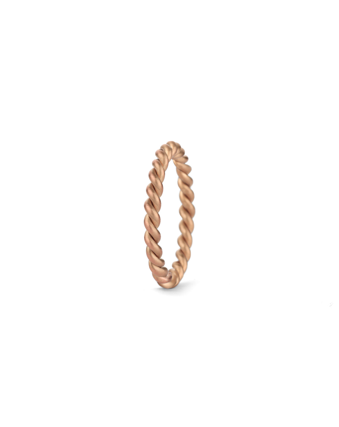 Rope style ring.  18ct rose gold, satin finish.