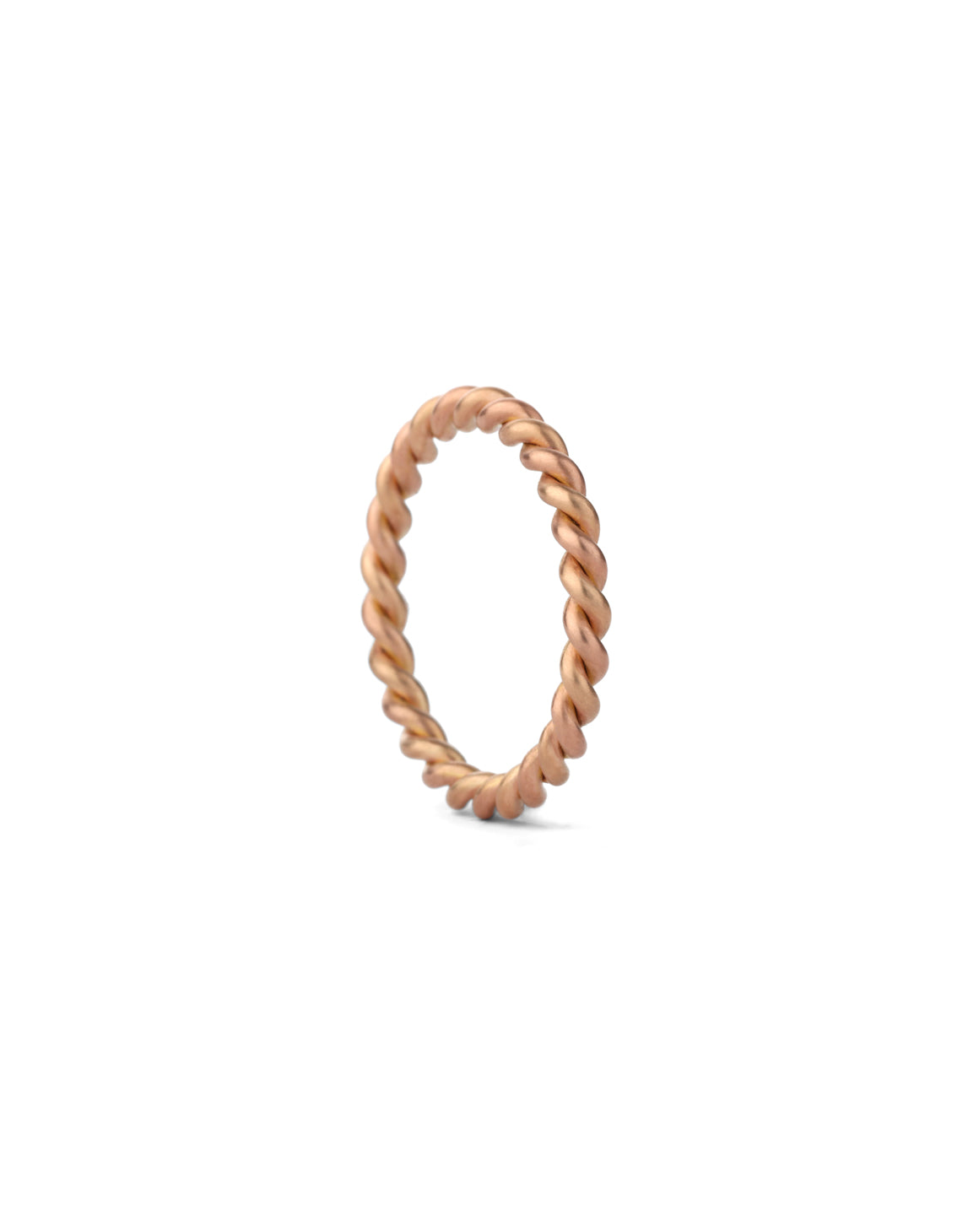 Rope style ring.  18ct rose gold, satin finish.