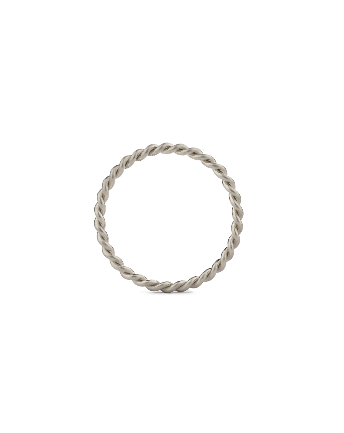 Rope style ring.  18ct white gold, satin finish.