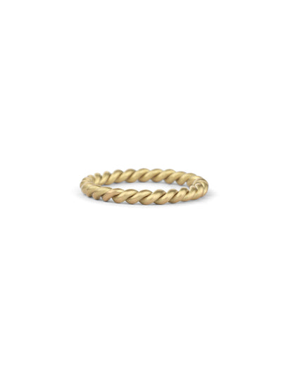 Rope style ring.  18ct yellow gold, satin finish.