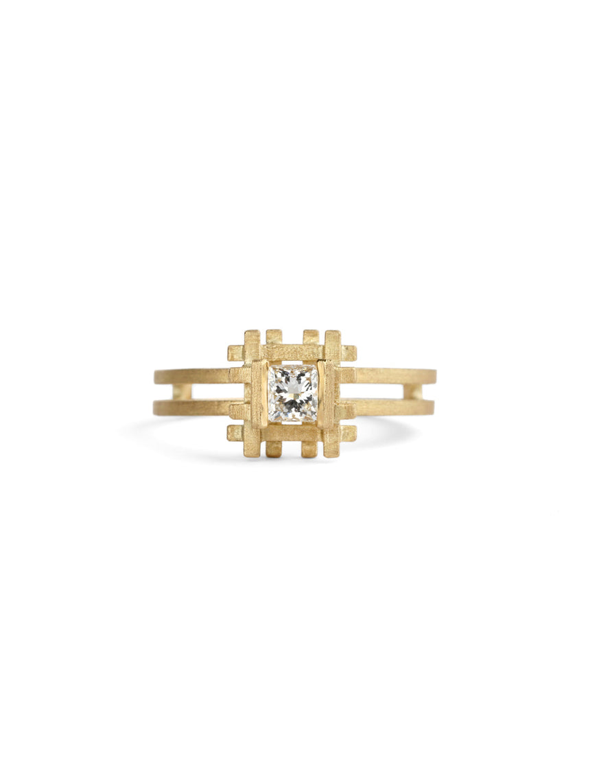 Stack Radiant Natural Diamond Engagement Ring