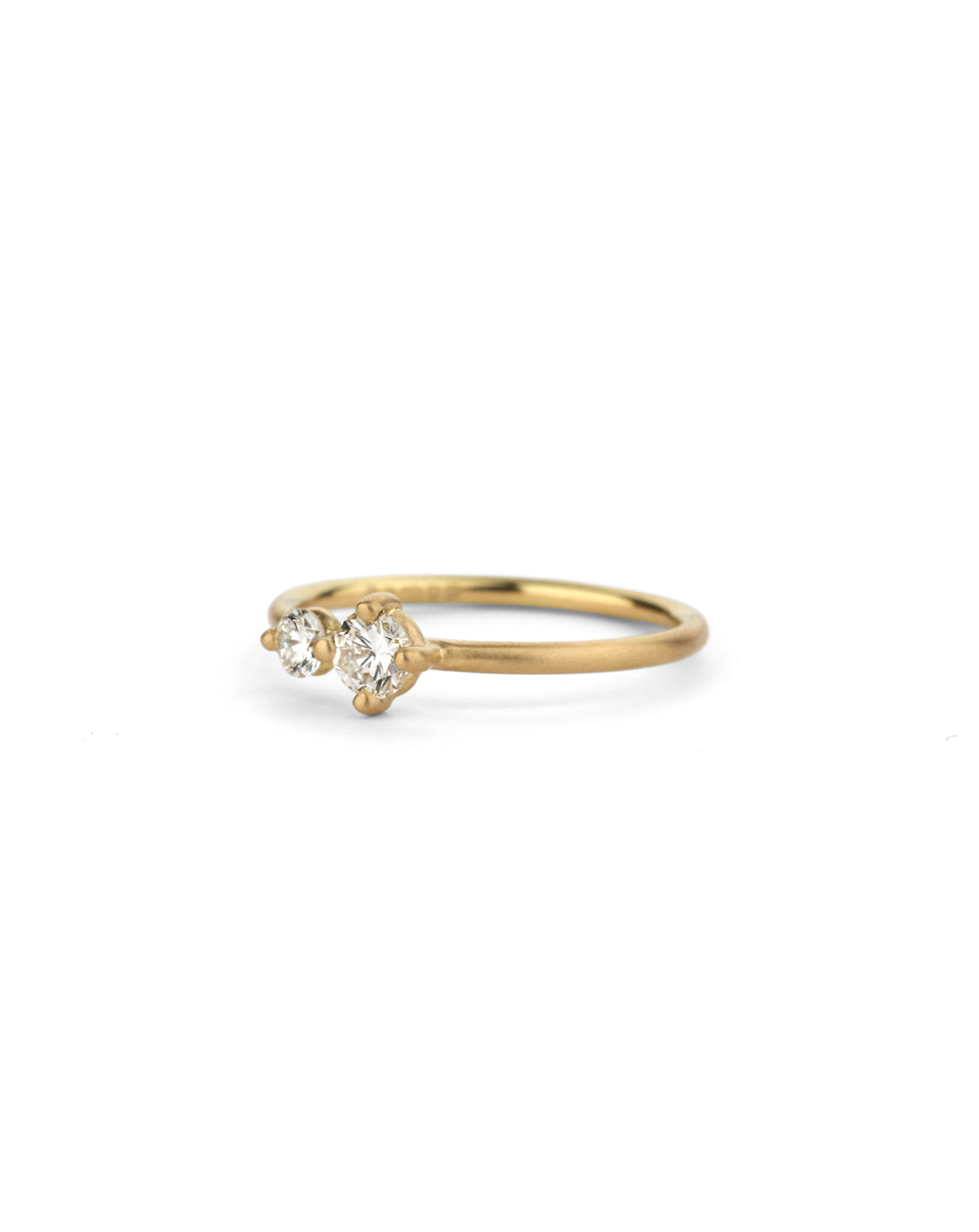 Natural Diamond Round Duo Engagement Ring