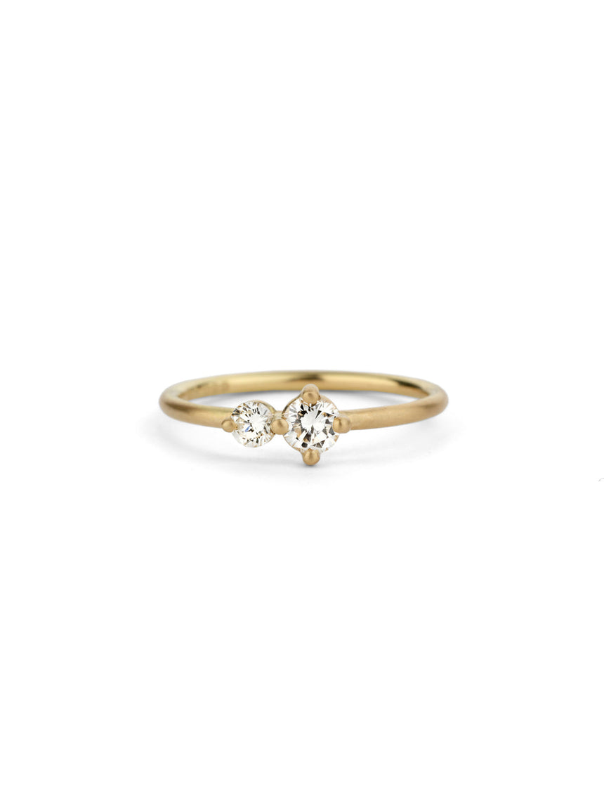 Natural Diamond Round Duo Engagement Ring