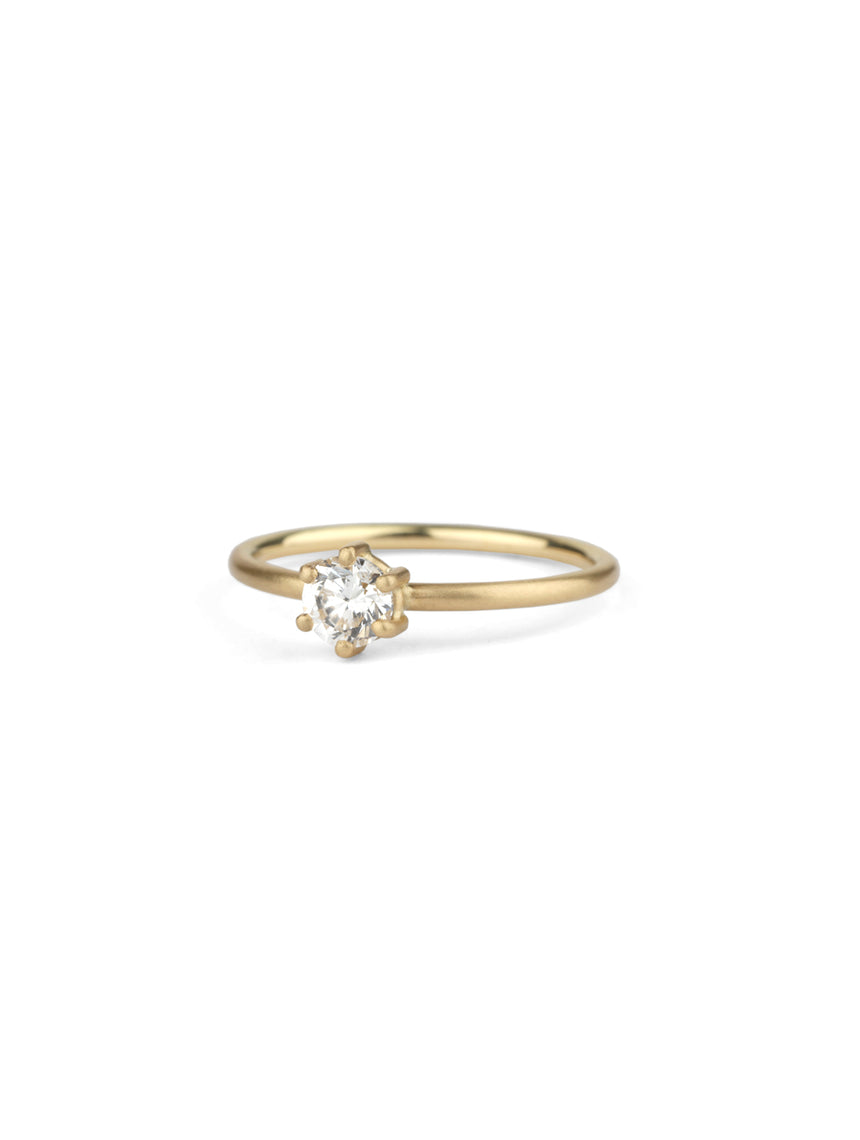 Natural Diamond Round Six Point Engagement Ring - 0.40ct