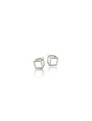 Small cuboid studs - 18ct gold