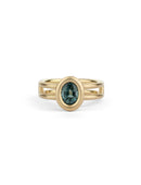 Teal Sapphire Densissima Oval Engagement Ring