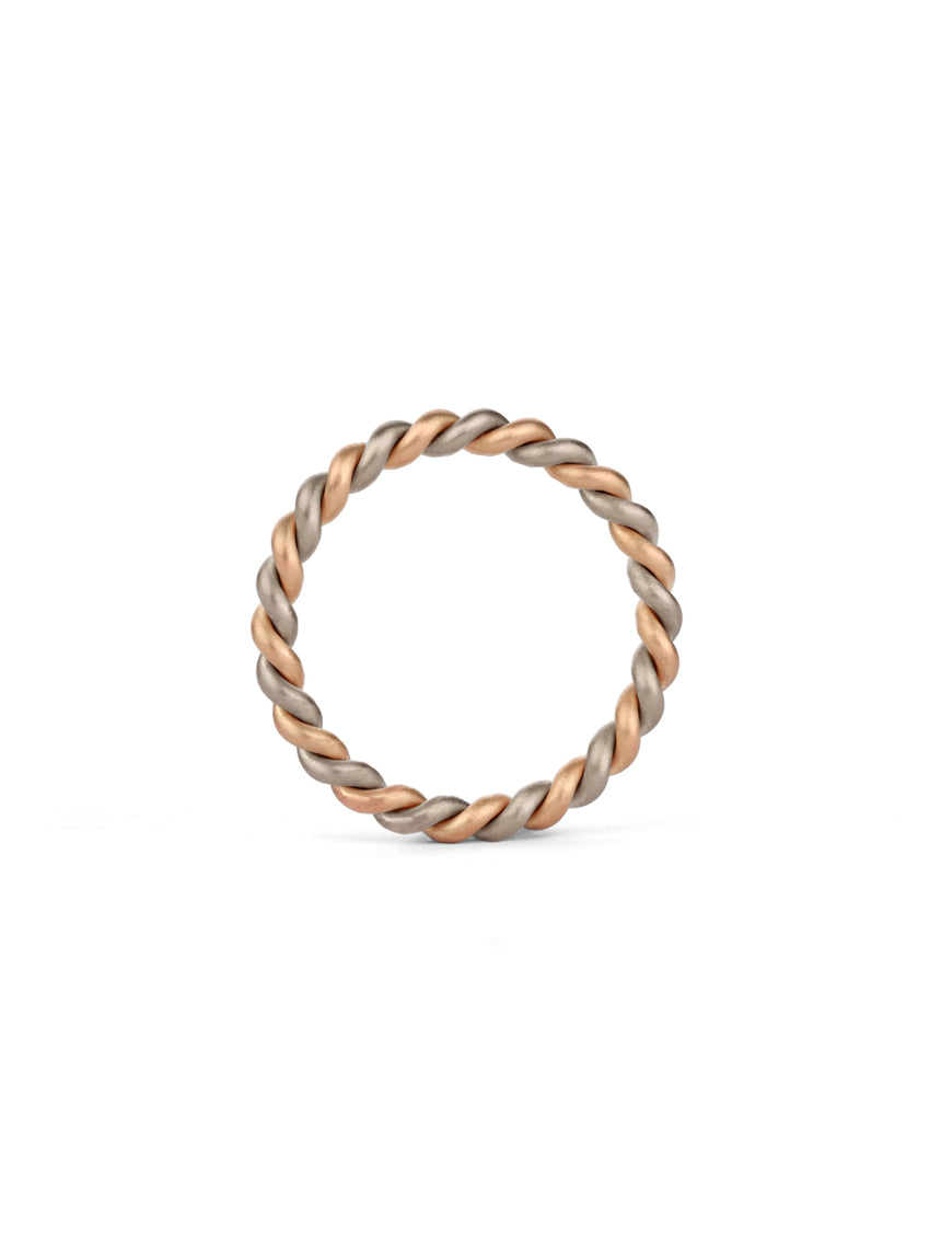 Two Strand Rope Ring - Multi Gold - Medium