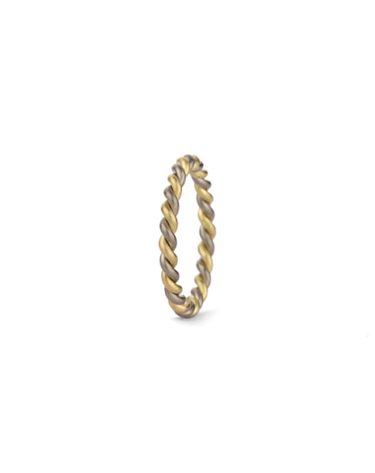 Two Strand Rope Ring - mixed metal - medium