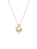 Yellow Sapphire Oval Trio Pearl Necklace