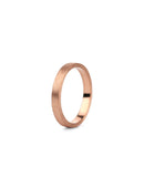 Flat wedding band. 18ct rose gold, textured finish.
