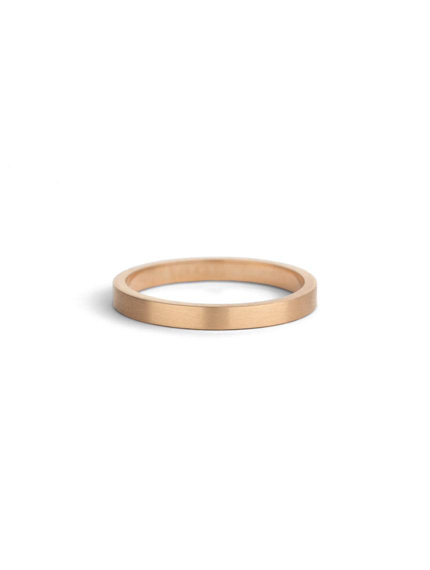 Rectangle Satin Wedding Band - 2mm