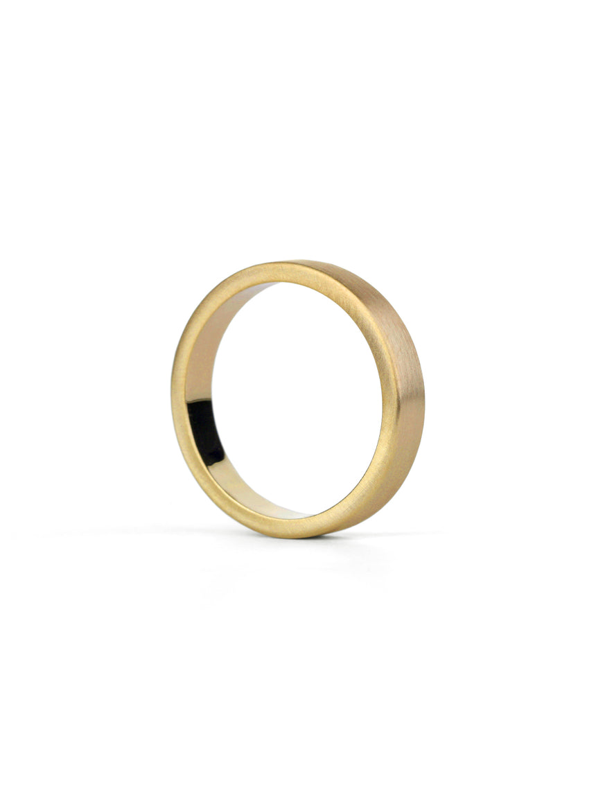 Rectangle Satin Wedding Band - 4mm