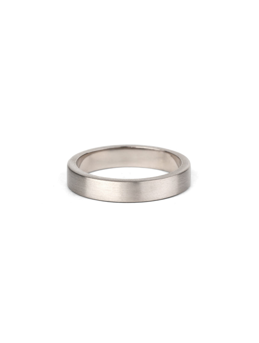 Rectangle Satin Wedding Band - 4mm