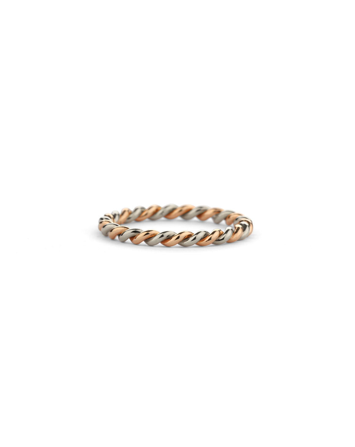 Two Strand Rope Ring - mixed metal - standard