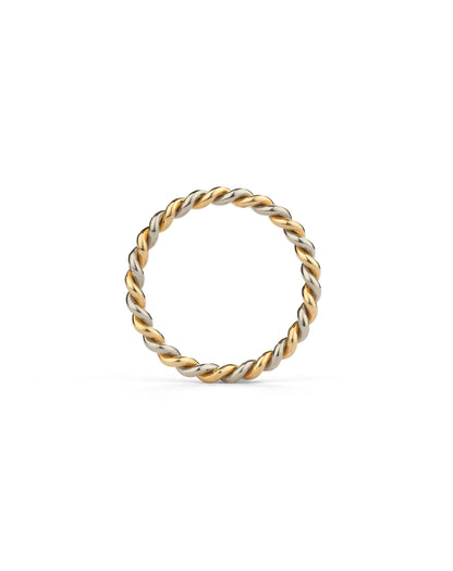 Two Strand Rope Ring - mixed metal - standard