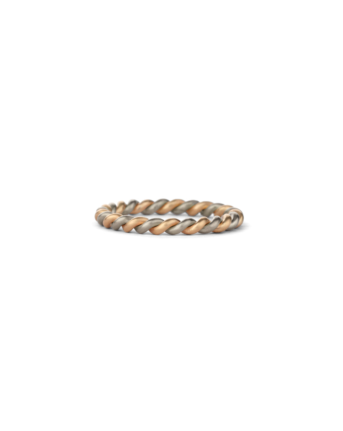 Two Strand Rope Ring - mixed metal - heavy